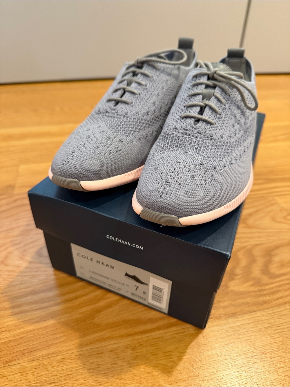 Cole Haan Women's Zerogrand Stitchlite Gray Knit Lace-Up Sneakers